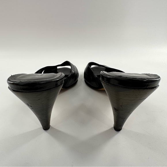 Donald J Pliner couture heel 8 black Italian leather tortoise print vintage 90s - Picture 4 of 13